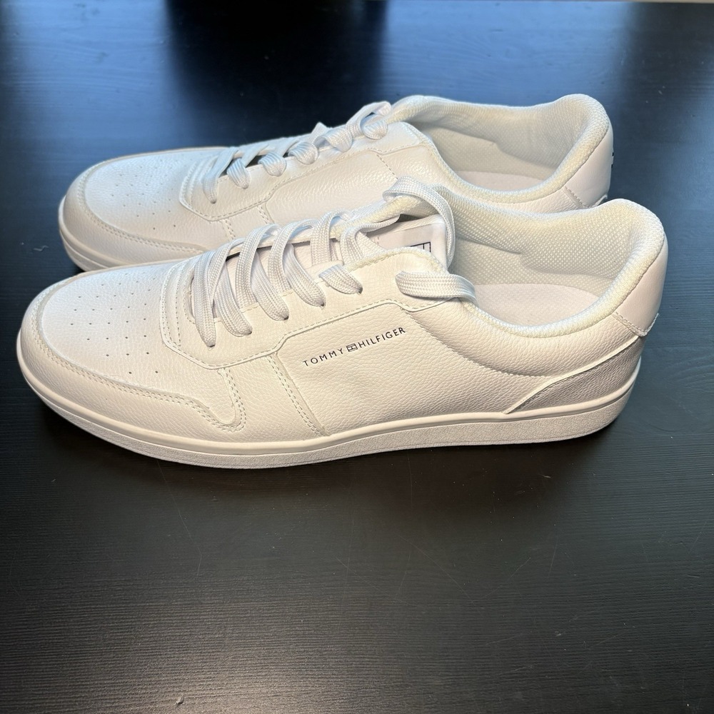 Tommy Hilfiger Men's All White Sneaker Sz 12